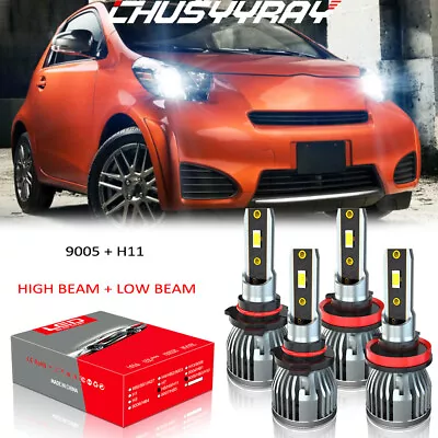 For Scion IQ 2012-2015 - 6000K Front LED Headlight High Low Beam Bulbs Combo 4PC • $38.99