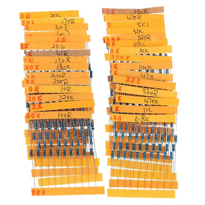 300pcs 30 Values Each Value Metal Film Resistor Pack 1/4W Resistor Assort.ou • $3.18