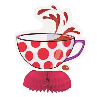 Mad Hatter Tea Party Honeycomb Centerpiece Mini Size 4  Tall Teacup Decoration • $3.95