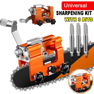 Universal Chainsaw Teeth Sharpener Chain Grinder Sharpening Jig File Tool Kit UK • £11.89