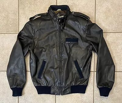 Vtg 80’s MEMBERS ONLY GENUINE Leather Jacket Black Motorcycle Cafe Racer Sz 40 • $50