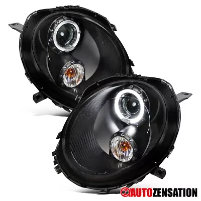 LED Halo Fit 2007-2013 Mini Cooper R56 Black Projector Headlights Lamps 07-13 • $263.99