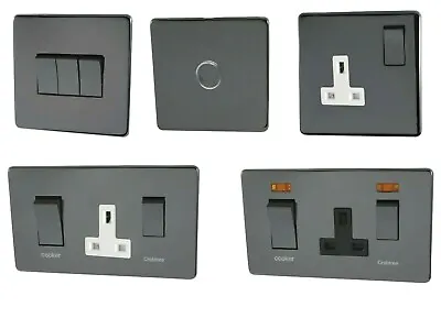Crabtree Black Nickel Electrical Switch Socket Cooker Control Dimmer Flat Plate • £7.49