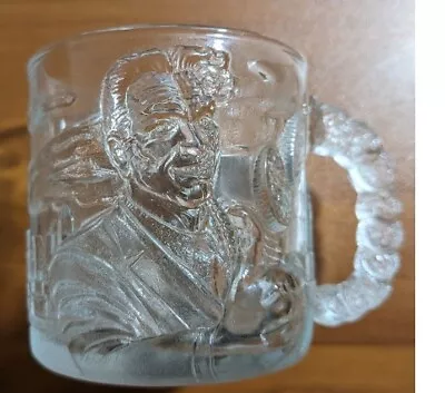 McDonald's 1995  Two-Face  BATMAN FOREVER Clear Glass 3D Embossed 10oz Mug • $12.99