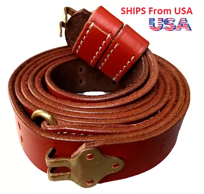 US Army M1907 M1 Garand Springfield 1907 Leather Rifle Sling Copper Brown • $21.42