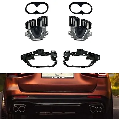Car Rear Bumper Exhaust Pipe Tips Kit For Benz GLB250 AMG 2020-2024 Sport Black • $364.67