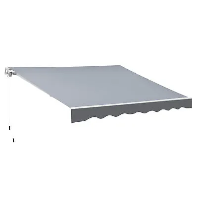 Outsunny Garden Sun Shade Canopy Retractable Awning 2.5 X 2m Grey • £138.99