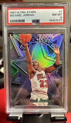 1997/98 Ultra Stars Michael Jordan PSA 8 Bulls • $2200
