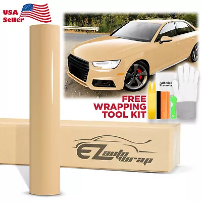 High Gloss Sand Yellow Car Vinyl Wrap Sticker Decal Sheet Film DIY Air Release • $4.99