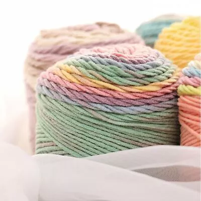 Thick DIY Rainbow Color Sweater Wool Yarn Hand-woven Crochet Knitting Cotton • $15.89