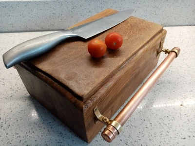 £59 • Buy Butchers Block/Chopping Board Solid Oak.Copper Handles (Max 27x16.5x10.5cm)4.1kg