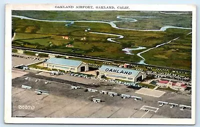 OAKLAND AIRPORT California CA ~ AERIAL VIEW 1934  Alameda County Postcard • $6.78