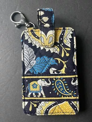 Vera Bradley Vintage Ellie Phone Case Wristlet Keychain Holder Blue Yellow • $5