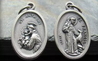 925 Sterling Silver 20  Necklace CATHOLIC SAINT FRANCIS MEDAL Pendant Female Men • $16.88