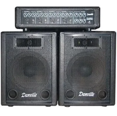 Danville PA System-Powered 4-Channel Mixer 60 Watts With 2 Speakers. • $350