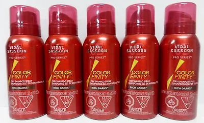 5 Vidal Sasson Dry Shampoo Spray Pro Series Color Finity 1.7 Oz Ea NEW! • $13.99