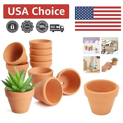 Bulk Rustic Mini Terracotta Pots - Multipurpose - Drainage Holes - 1.5-Inch • $12.99