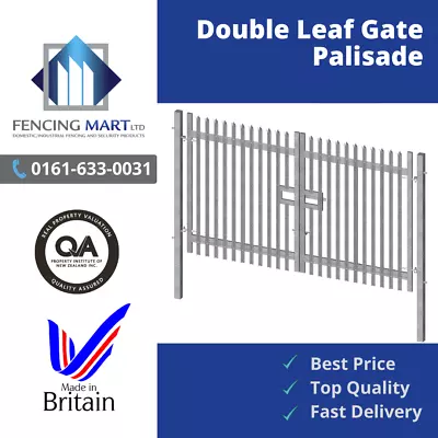 Palisade Gate  Double Leaf Gate 2.0m High X 5.0m Galvanised  • £1551.59