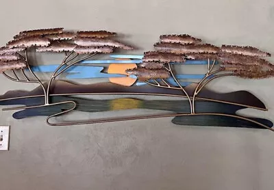 J. WANER Signed Mid Century Modern Metal Wall Sculpture. #55 Very Low# • $250