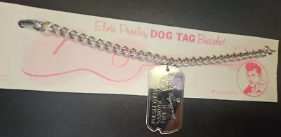 Elvis Presley Original Silver Dog Tag Bracelet By EPE Still On Card Display 1956 • $55