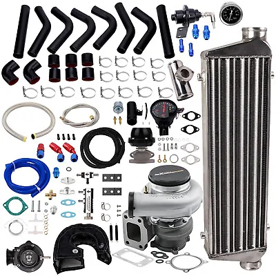 GT3582 Uni. Turbo Kit Wastegate + Intercooler + Piping For Honda B16 B18 K20 F22 • $638.03