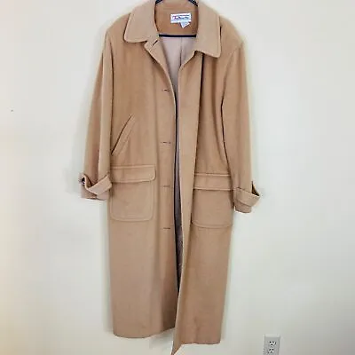$79.99 • Buy Vintage Camel Hair Full Length Brown Tan Coat Talbots 12 As Is No Front Buttons