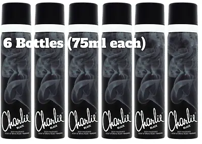 Charlie Body Spray Deodorant (Black) - 75ml (Pack Of 6) • £9.75