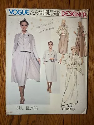 Vintage Vogue Bill Blass Sewing Pattern #1945 Size 10 FF American Designer • $4.99