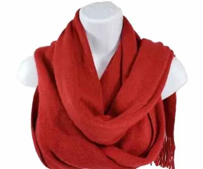 Merona Scarf Red SKSQ01A One Size Fits All 14 X 73 Inch Acrylic Fringe New • $11.25