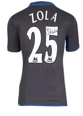 £175 • Buy Gianfranco Zola Signed Chelsea Black Shirt Proof AFTAL Coa