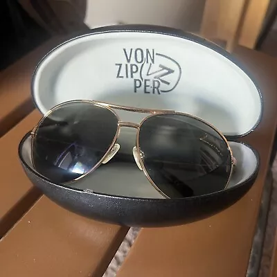 VonZipper Aviator Gold Gloss/Vintage Grey Sunglasses • $74.69