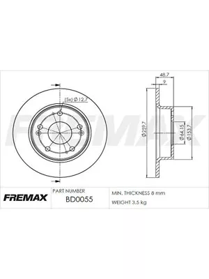 Fremax Brake Rotor (Pair) Rear Fits Honda Accord 2.4 CM VTEC E (CM5) (BD-0055) • $101.60