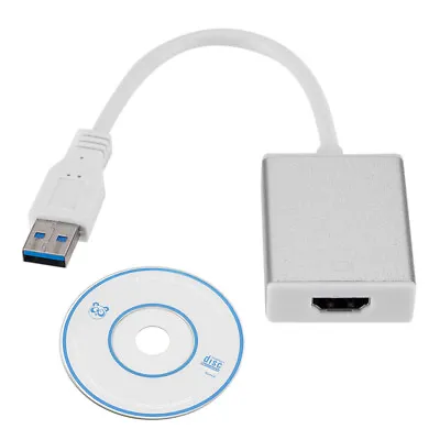 HD 1080P USB 3.0 To HDMI Video Cable Adapter For PC Laptop HDTV LCD TV Converter • £3.61