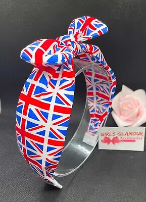 £3.99 • Buy Union Jack Hairband Alice Headband Hair Tie Band Bow Tie British Flag Souvenirs