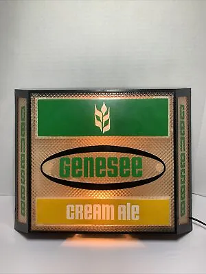 Vintage Genesee Cream Ale Wall Hanging Lighted Beer Sign Advertisement 1970s • $79.95