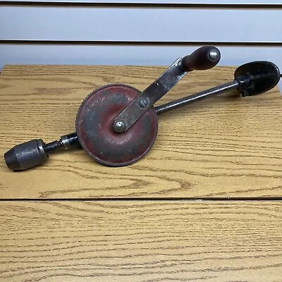Antique Vintage Hand Drill Bit Brace With Shoulder Plate Millers Falls 120B 17” • $29.89