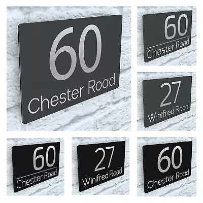 House Number Plaques Door Numbers Personalised Floating Door Sign Street Name • £4.19