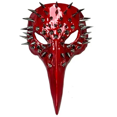 Red Steampunk Spike Mask For Men Plague Doctor Cosplay Costume Halloween Mask Bi • $32.95