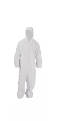 £5.99 • Buy Disposable Coveralls Overalls Boilersuit Hood Painters Protective Suit (WHITE)