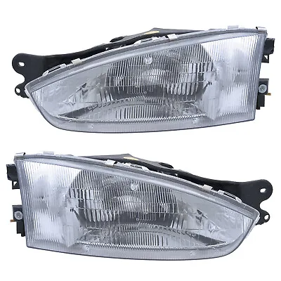 Headlights Front Lamps Pair Set For 97-02 Mitsubishi Mirage Coupe Left & Right • $94