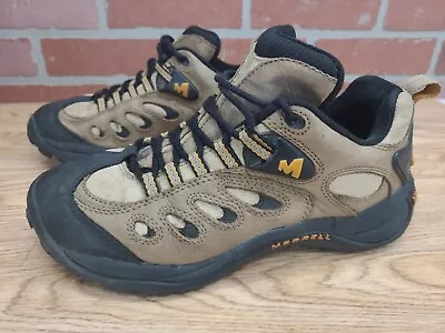 Merrell Women’s 7.5 Leather Hiking Shoes Boots Reflex Smoke Beige 10484 • $25.08