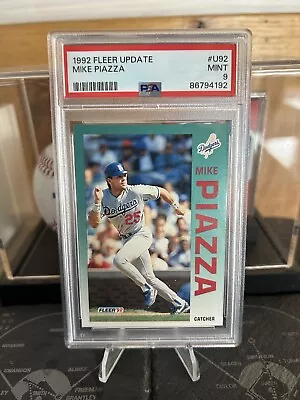 1992 Fleer Update #U-92 Mike Piazza Rookie PSA 9 MINT Los Angeles Dodgers • $90