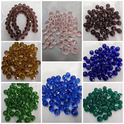 Glass Rondelle Beads Faceted 10mm X 8mm 8 To Choose From • £3.50
