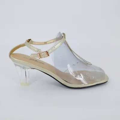 Midnight Velvet Womens Marnie Ankle Strap Sandals Block Heels Shoes Beige 9 M • $9.59