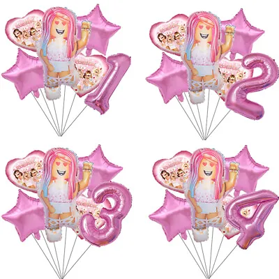 Pink Roblox Girl Gaming Party Balloons Age 32'' Number Balloon Set Decorations • £9.99