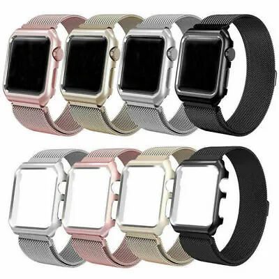$16.99 • Buy Band Strap Milanese With Metal Case Cover For Apple Watch Series 6 5 4 3 2 1 New