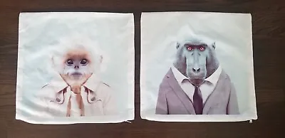  Pair Of Custom-made Monkey Pillow Covers. 15.25 X 15.25. Zipper. • $20