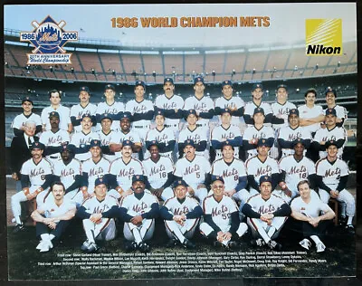 1986 NEW YORK METS WORLD SERIES CHAMPIONS MLB BASEBALL TEAM 14x11 PHOTO NIKON VF • $5.50
