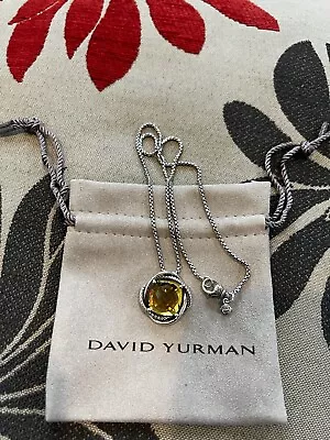 DAVID YURMAN 14MM Infinity Pendant Necklace Citrine  Sterling • $330