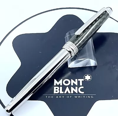 Montblanc Meisterstuck Solitaire Carbon Steel Fountain Pen 18k M Nib. • $700